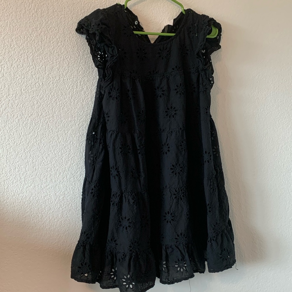 Black eyelet mini dress medium